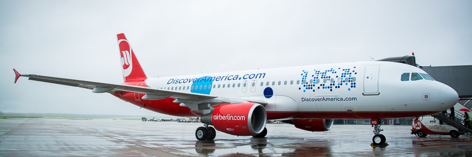 airberlin und Brand USA stellen neue A320 Livery vor